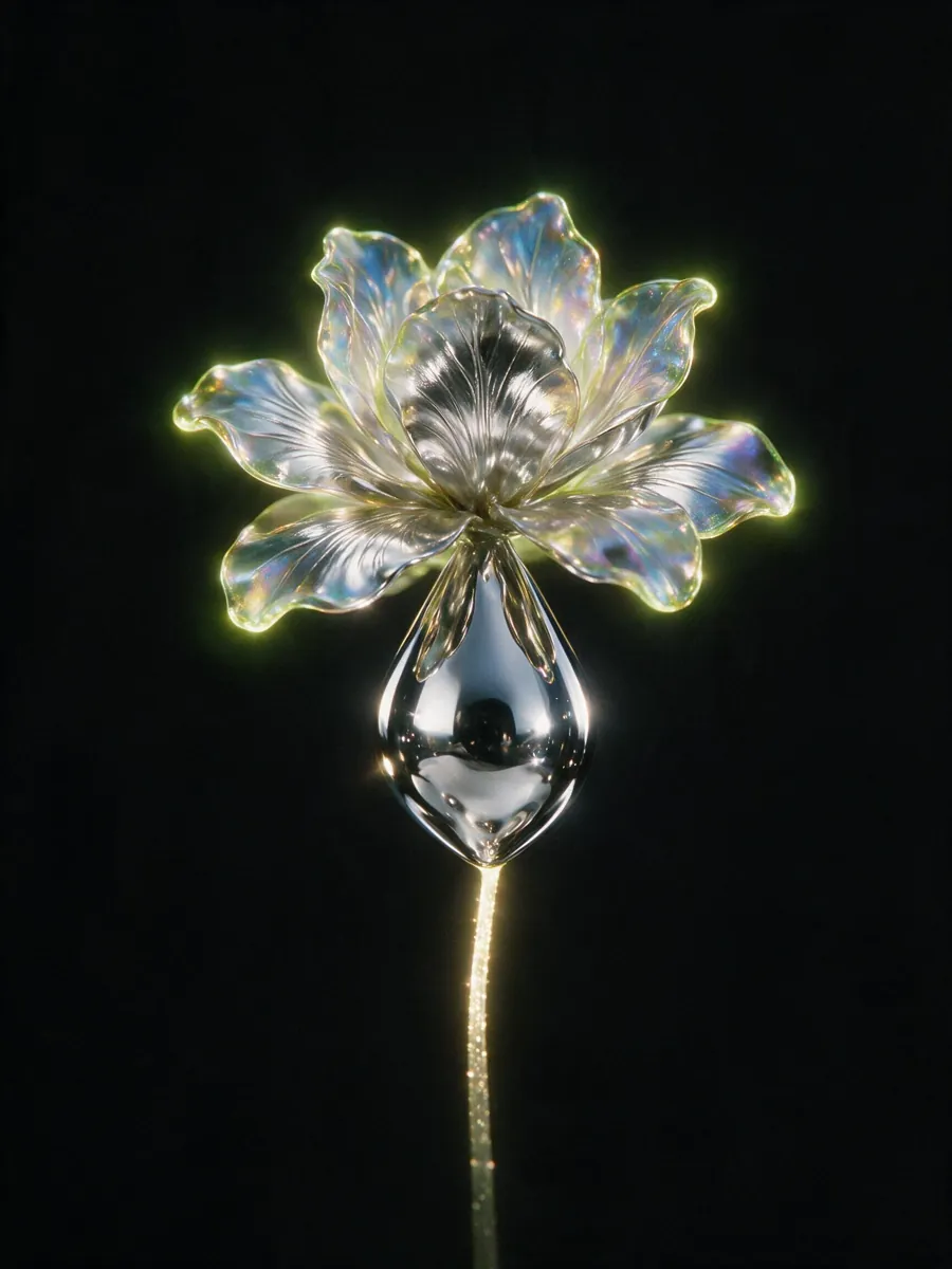 Chrome flower specimen — Prompt Garden